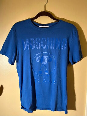 Moschino Couture Milano Logo-Print T-Shirt Blue T-Shirt